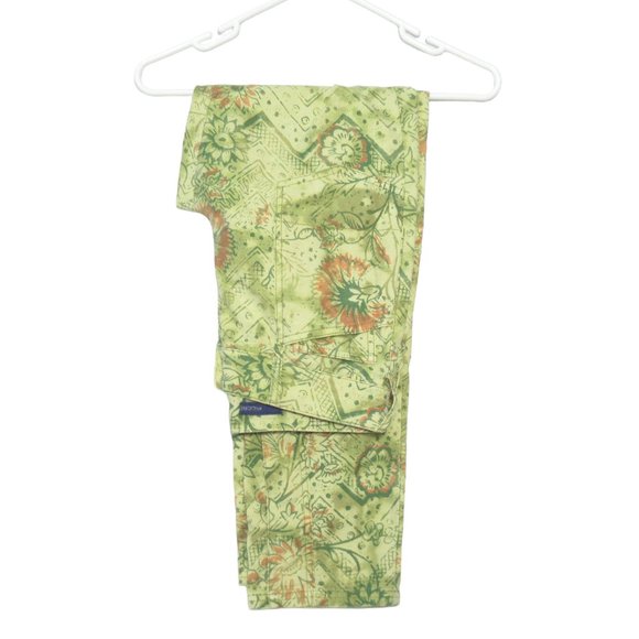 NWOT 💛 Anthropologie Pilcro The Wanderer Low-Rise Pants Printed Green 26 - Picture 5 of 8
